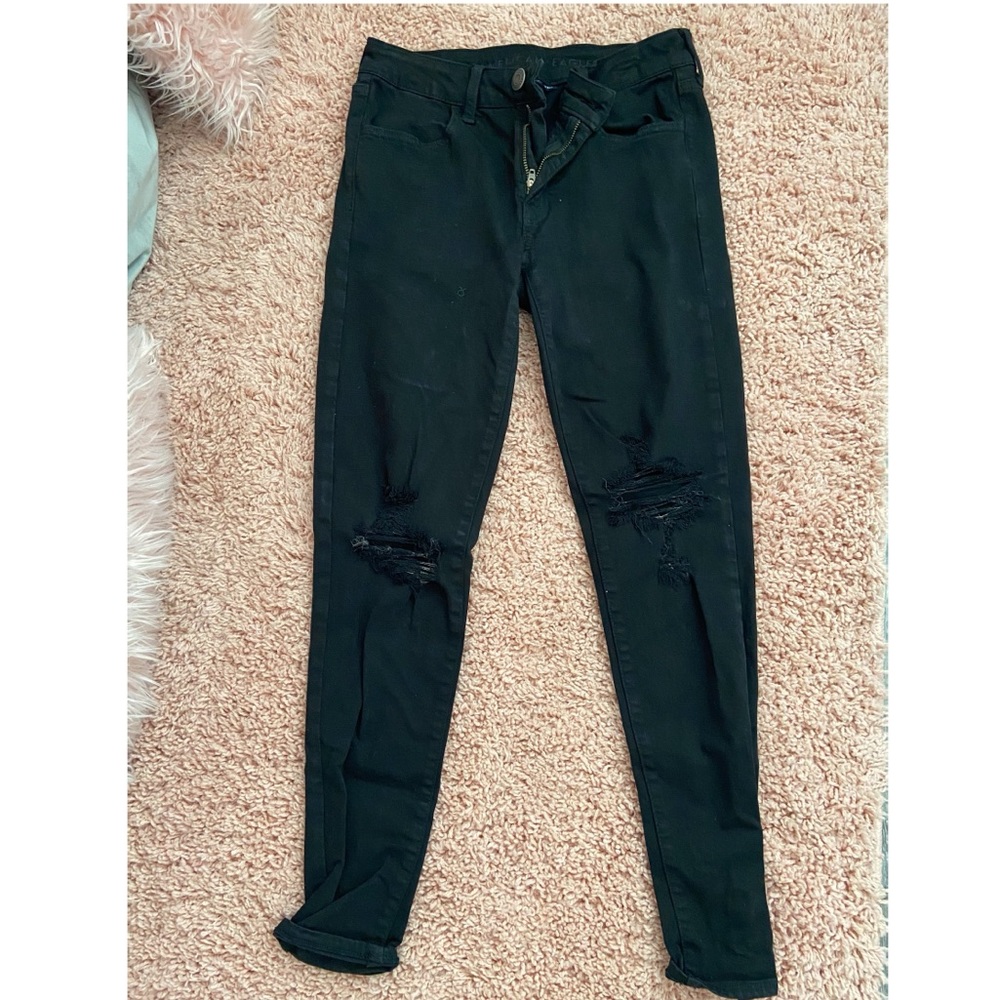 Black ripped American Eagle jeans